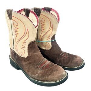 Ariat Fat Baby western boots size 9 tan and brown leather